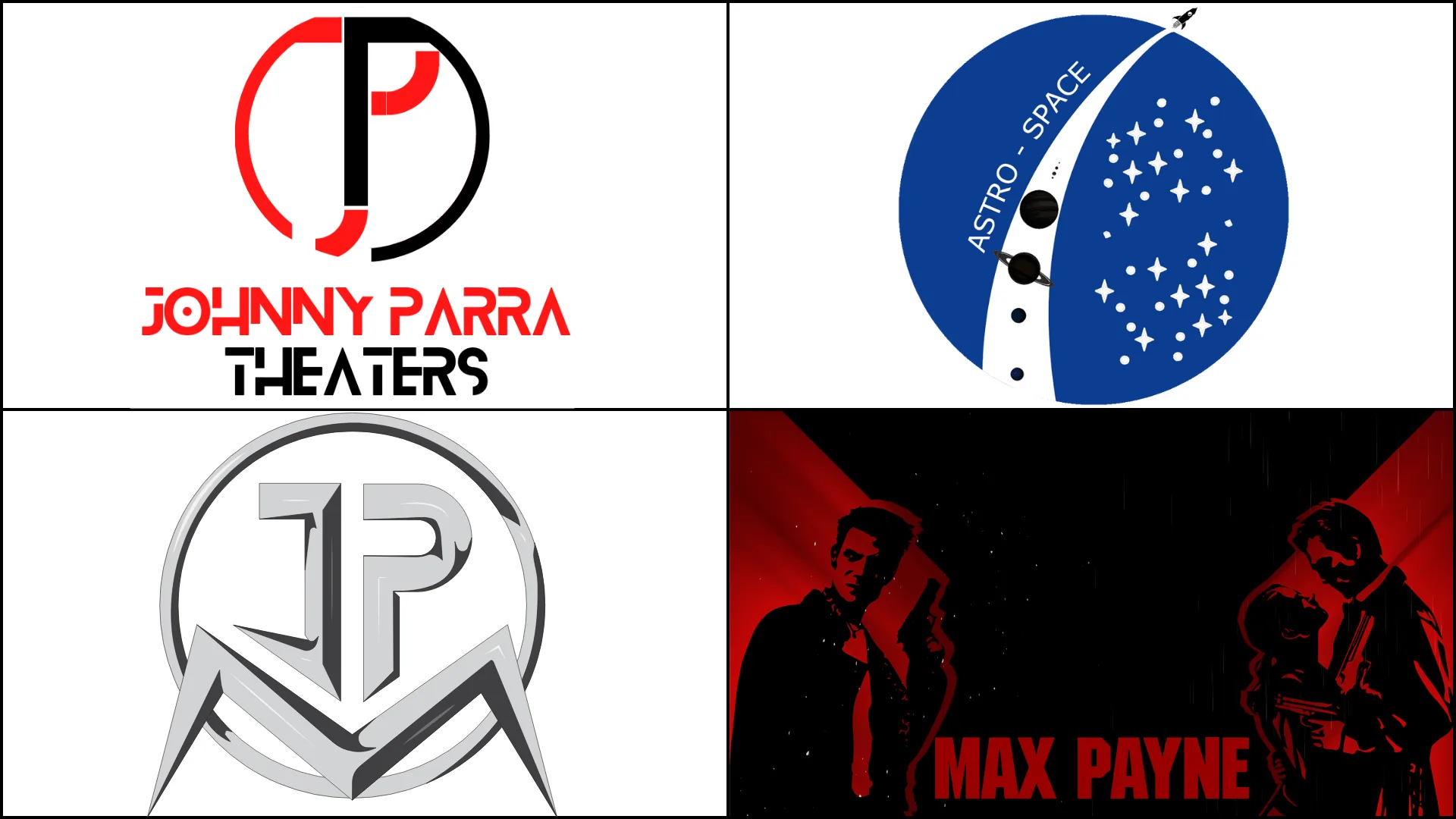 four images of logos I made